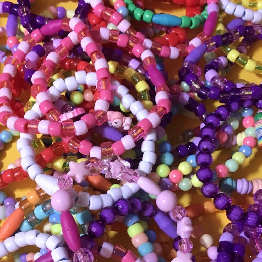 6 Piece Mystery Party Pack! Colorful Handmade Beaded Bracelets Stackable Jewelry
